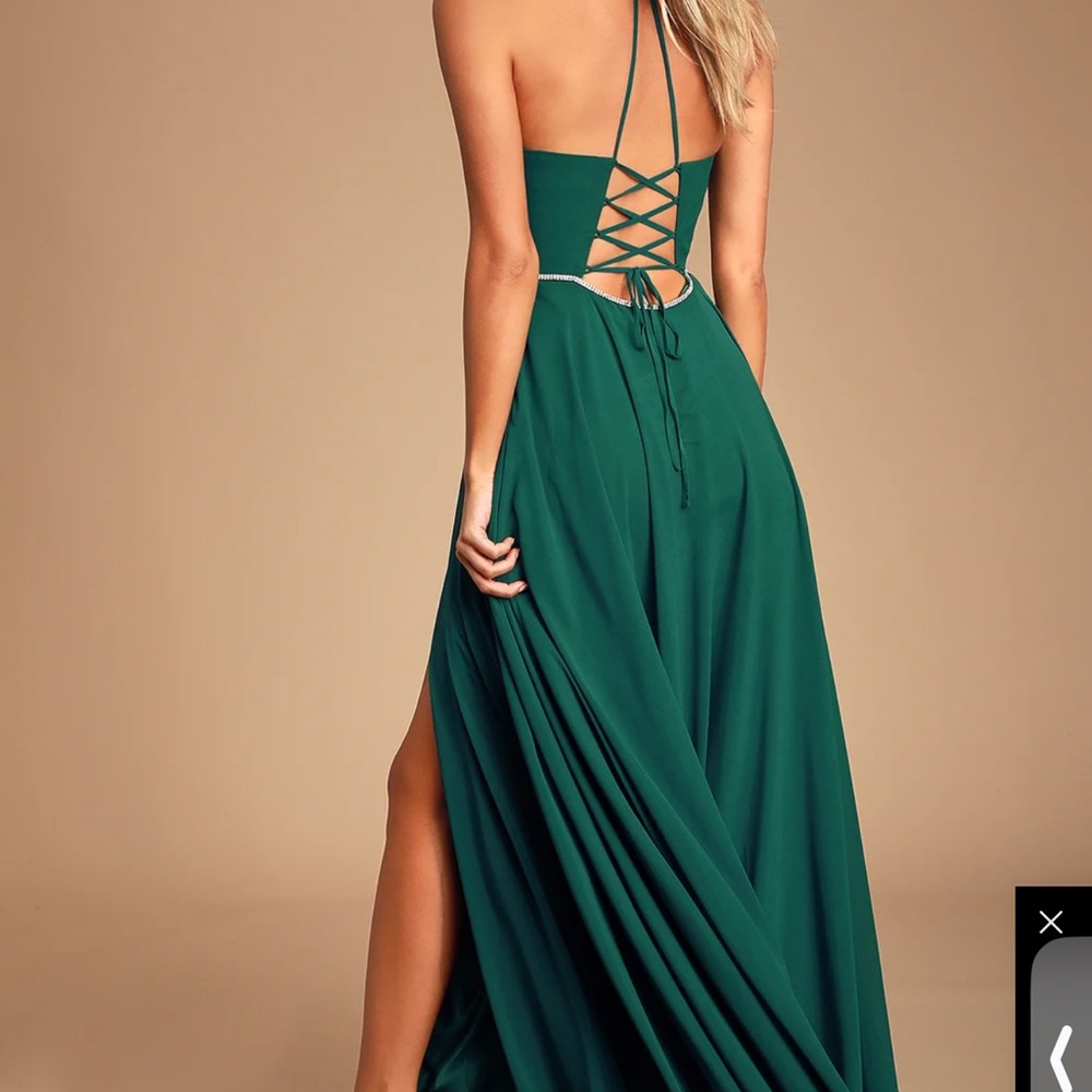 Green lulus formal dress size 4